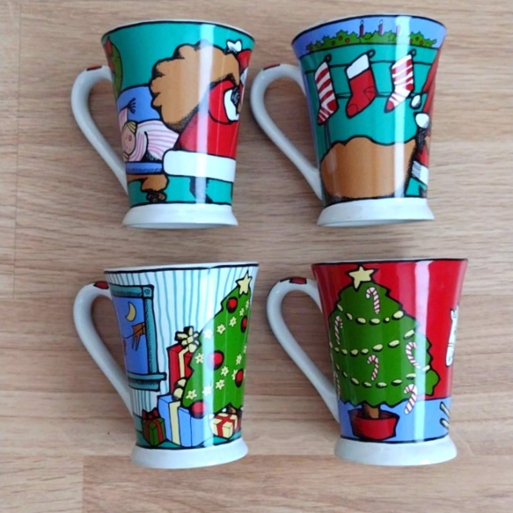 Ursula's Christmas Signature Four Mugs Ursala Dodge 10 OZ.